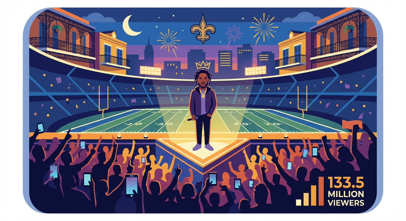 Illustration for Kendrick Lamar's Super Bowl LIX Halftime Show: The Art Statement the NFL Couldn't Control
